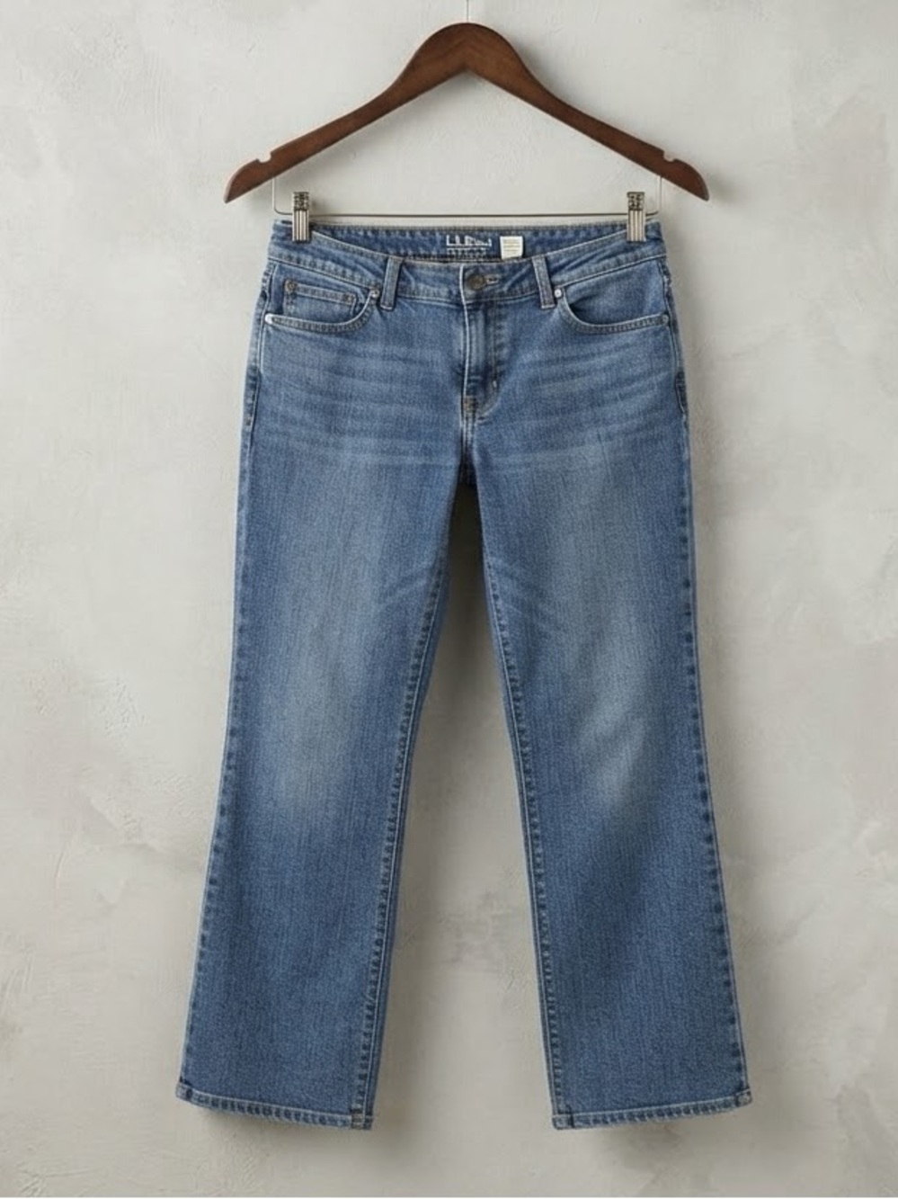 L.L. Bean Women's Straight Leg Jeans in Light Blue Denim